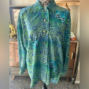 🎃Escada Tiger Print Blouse Circa 1980’s